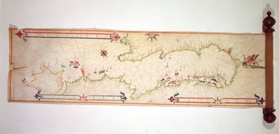 Miniature Nautical Map of the Adriatic, 1624 by Alvise Gramolin